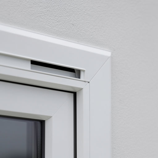 close-up van ventilatierooster in kunststof raamkozijn, Ommen