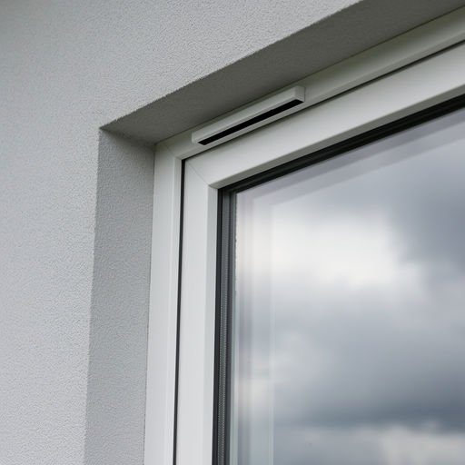 close-up van ventilatierooster in kunststof raamkozijn, Gramsbergen
