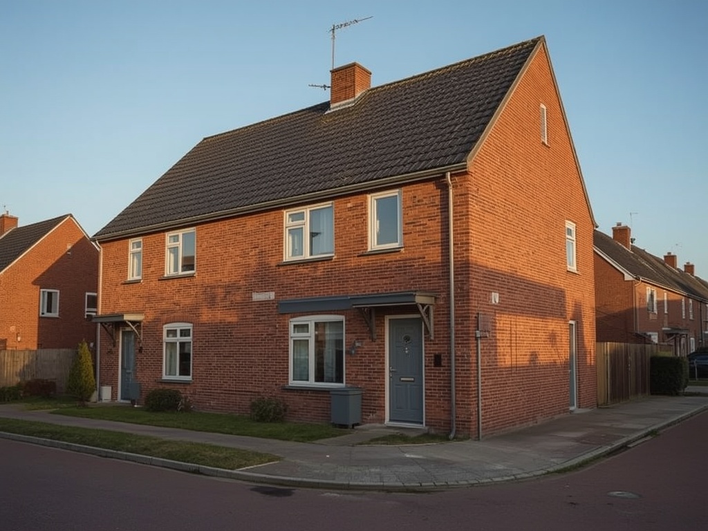 twee-onder-een-kapwoning in Wierden met antraciet kunststof kozijnen op bakstenen gevel