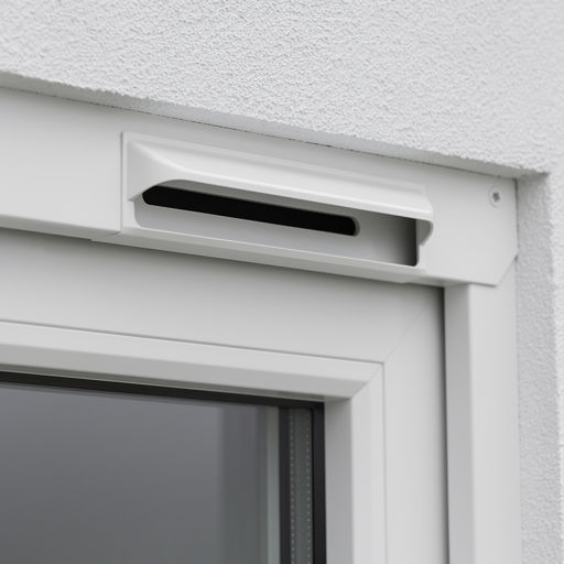 close-up van ventilatierooster in kunststof raamkozijn, Dalfsen