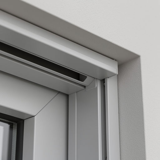 close-up van ventilatierooster in kunststof raamkozijn, Emmen
