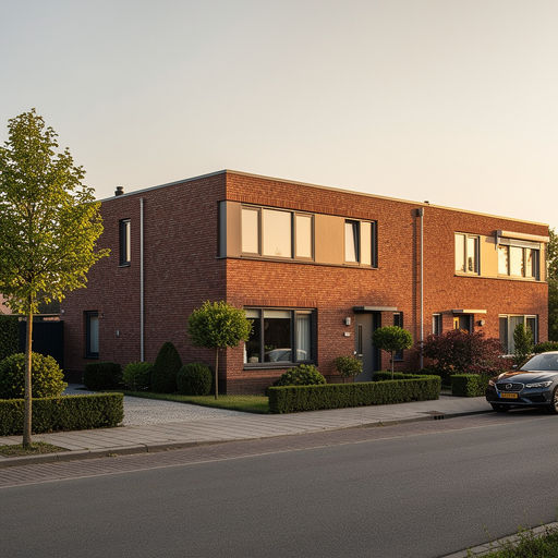 twee-onder-een-kapwoning in Vriezenveen met antracietkleurige kunststof kozijnen in bakstenen gevel