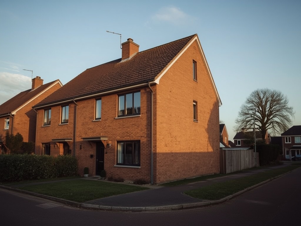 twee-onder-een-kapwoning in Bruchterveen met antraciet kunststof kozijnen op bakstenen gevel