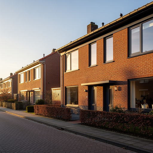 twee-onder-een-kapwoning in Gramsbergen met antraciet kunststof kozijnen op bakstenen gevel