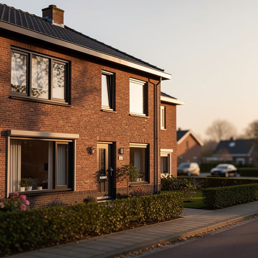 twee-onder-een-kapwoning in Rheeze met antraciet kunststof kozijnen op bakstenen gevel