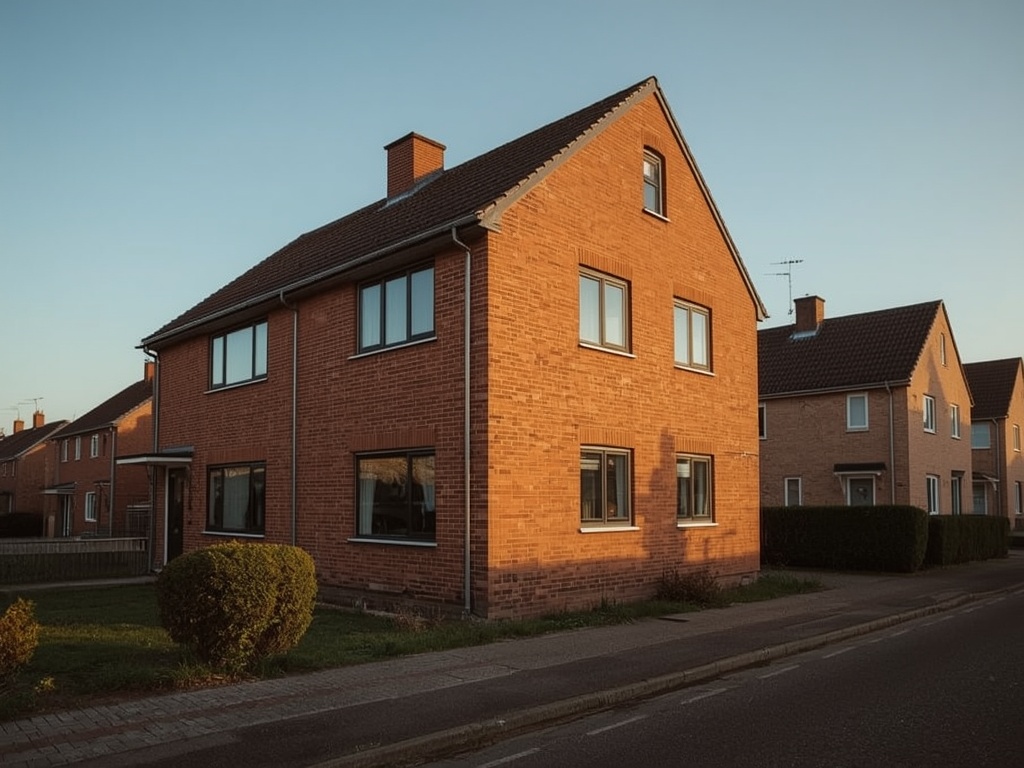 twee-onder-een-kapwoning in Rheezerveen met antraciet kunststof kozijnen op bakstenen gevel