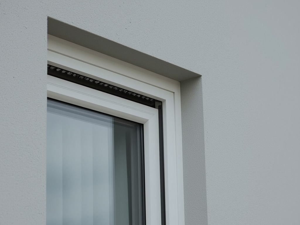 close-up van ventilatierooster in kunststof raamkozijn, Slagharen