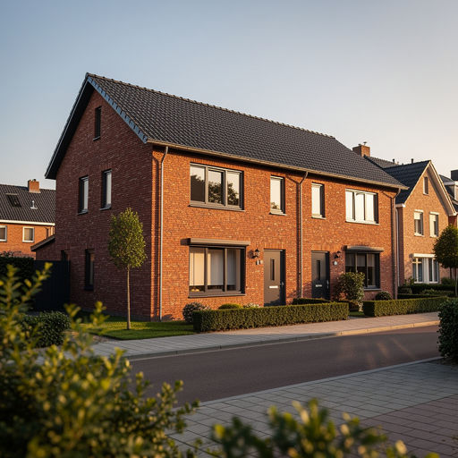 twee-onder-een-kapwoning in Lutten met antraciet kunststof kozijnen op bakstenen gevel