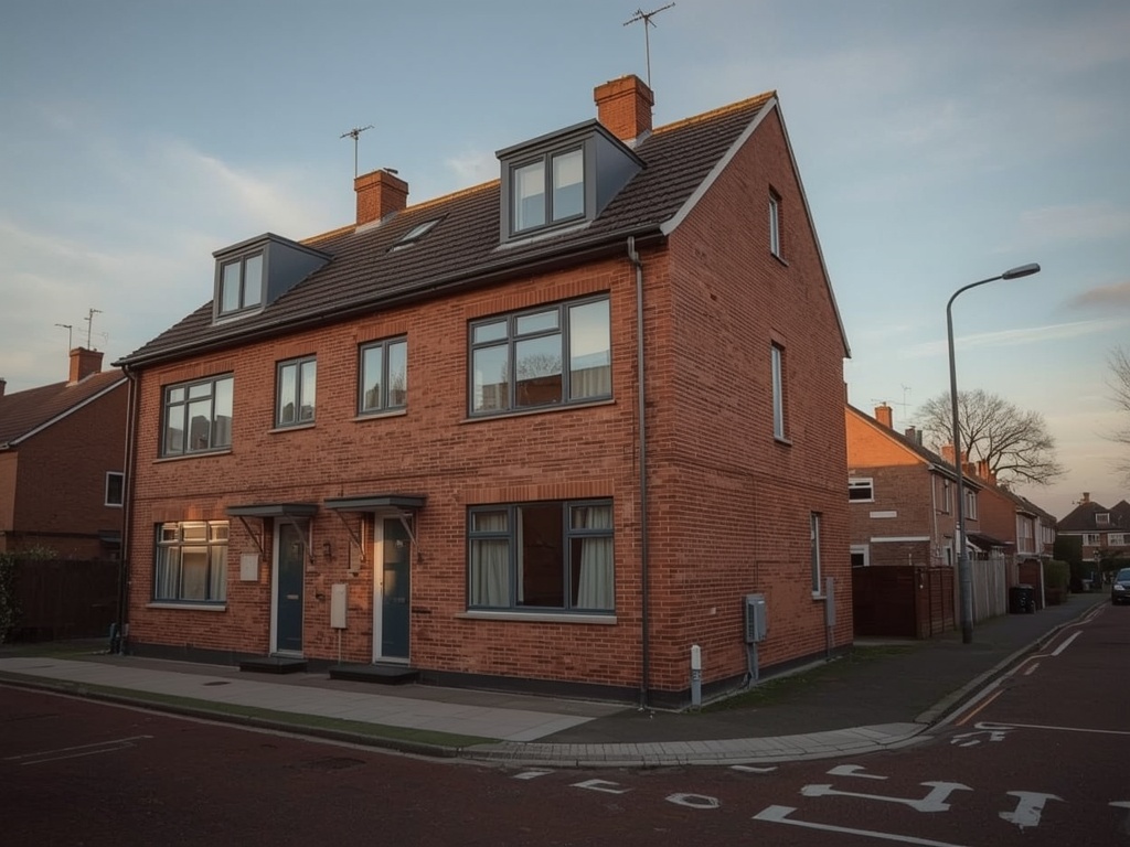 twee-onder-een-kapwoning in Coevorden met antraciet kunststof kozijnen op bakstenen gevel