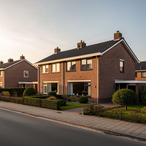 twee-onder-een-kapwoning in Dalfsen met antraciet kunststof kozijnen op bakstenen gevel