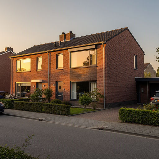 twee-onder-een-kapwoning in Hardenberg met antraciet kunststof kozijnen op bakstenen gevel