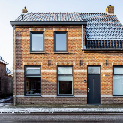 Kunststof kozijnen aan de voorgevel van een woning in Hardenberg
