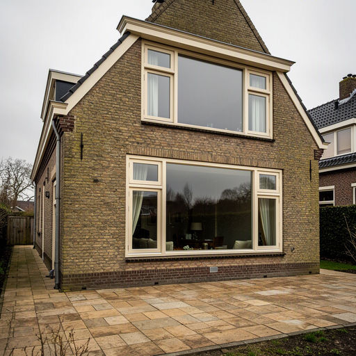 Antraciet kunststof kozijnen aan een gerenoveerd jaren 30-huis