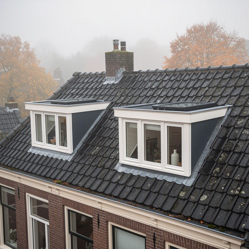 Kunststof dakraam in een schuin dak in Hardenberg