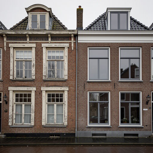 Monteur plaatst kunststof kozijnen bij een woning in Hardenberg