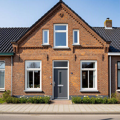 Witte kunststof voordeur met paneelwerk en SKG-slot